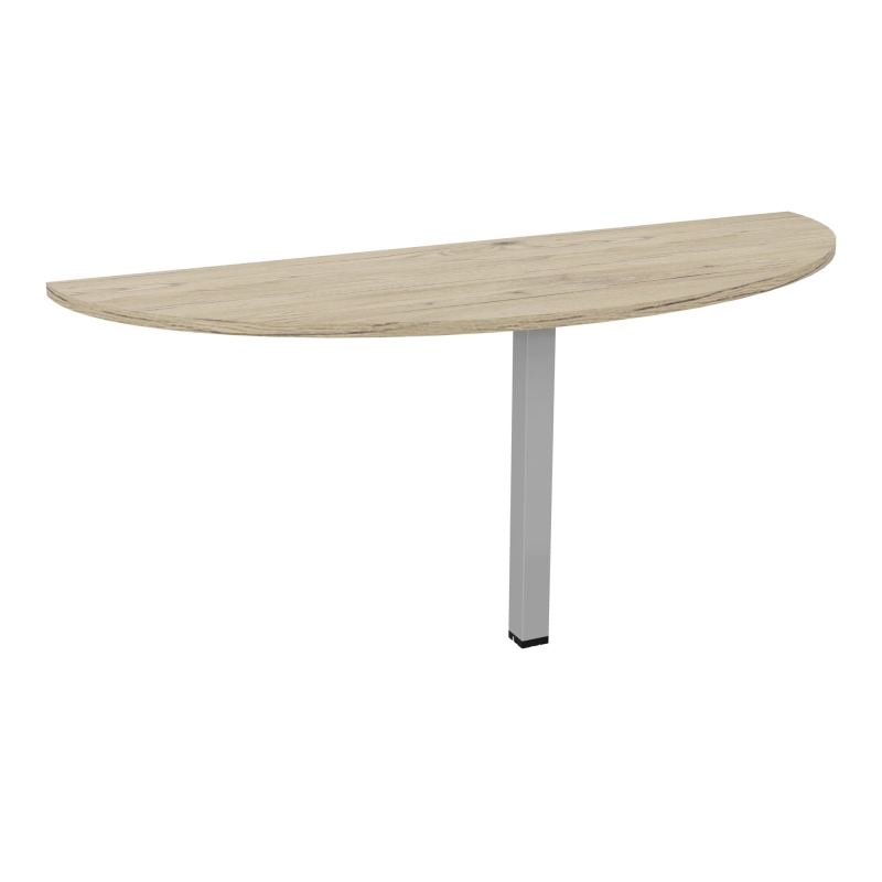 CONECT EXTENS BENCH CONECT PLAN DEMI-ROND L165XP60CM EP25MM R3-PIED CARRE FX SA