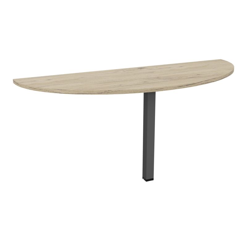 CONECT EXTENS BENCH CONECT PLAN DEMI-ROND L165XP60CM EP25MM R3-PIED CARRE FX SC