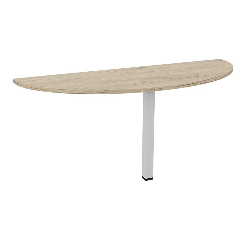 CONECT EXTENS.BENCH PLAN DEMI-ROND L165XP60CM EP25MM R3-PIED CARRE FX SD