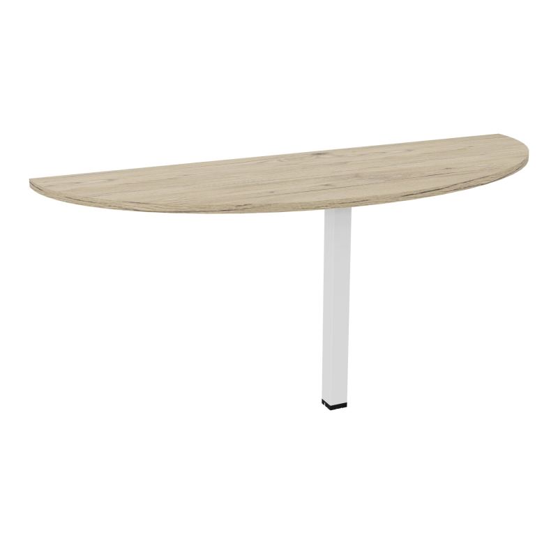 CONECT EXTENS BENCH CONECT PLAN DEMI-ROND L165XP60CM EP25MM R3-PIED CARRE FX SO