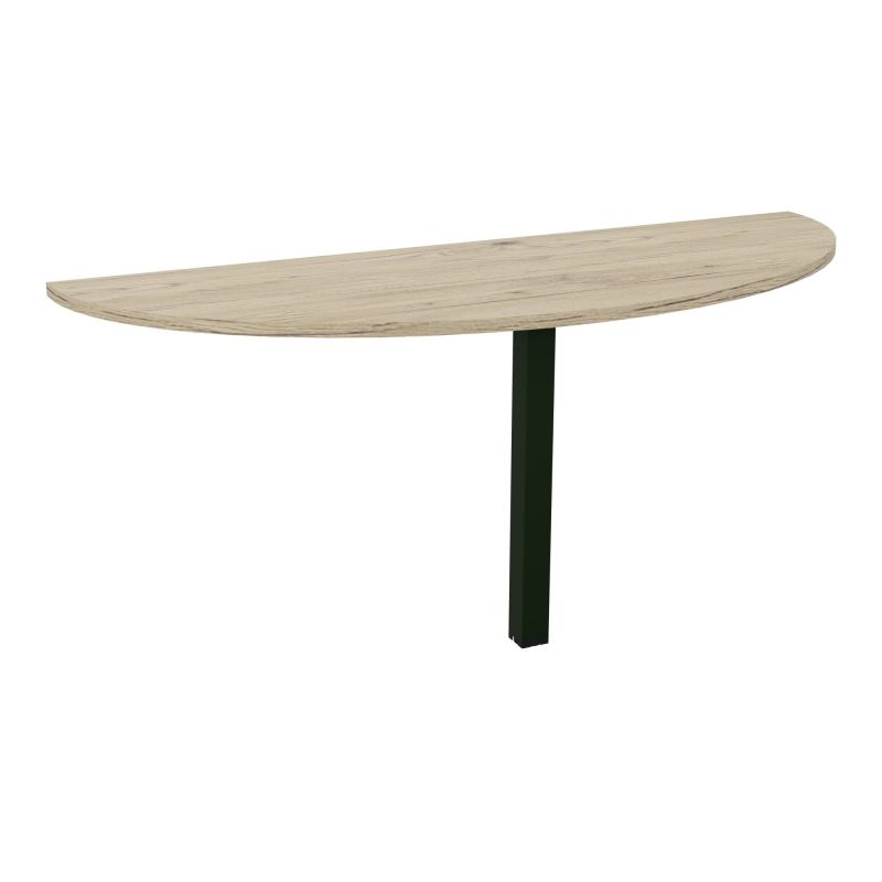TABLE DEMI-RONDE CONECT L165XP60CM-PLAT EP25MM -PIED CARRE FX R3 ST