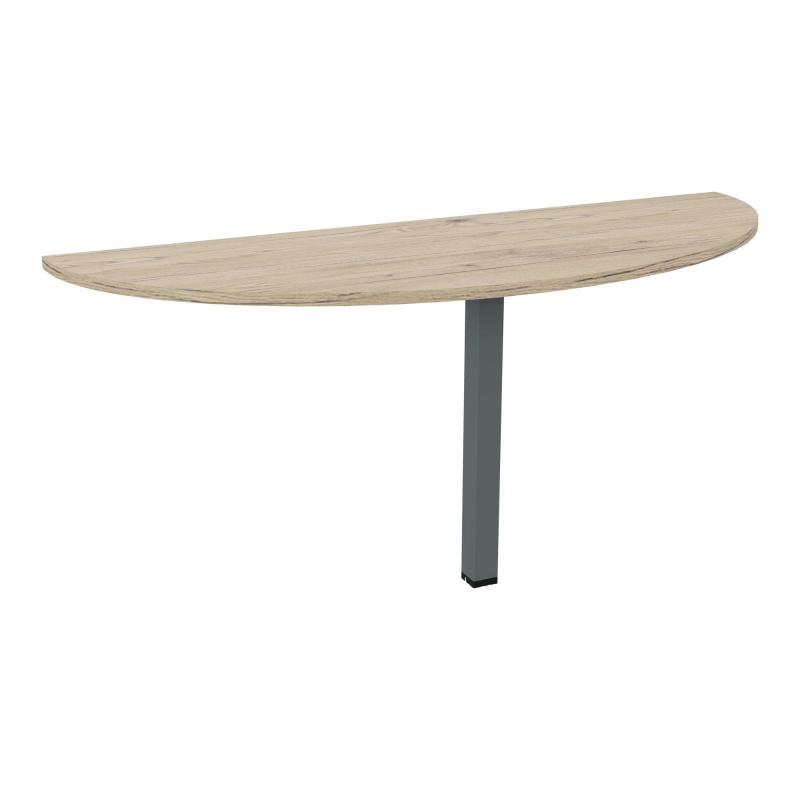 CONECT EXTENS.BENCH PLAN DEMI-ROND L165XP60CM EP25MM R3-PIED CARRE FX SU