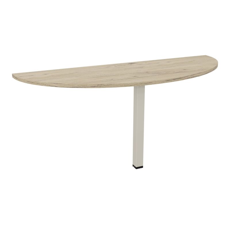 TABLE DEMI-RONDE CONECT L165XP60CM-PLAT EP25MM -PIED CARRE FX R3 ZC