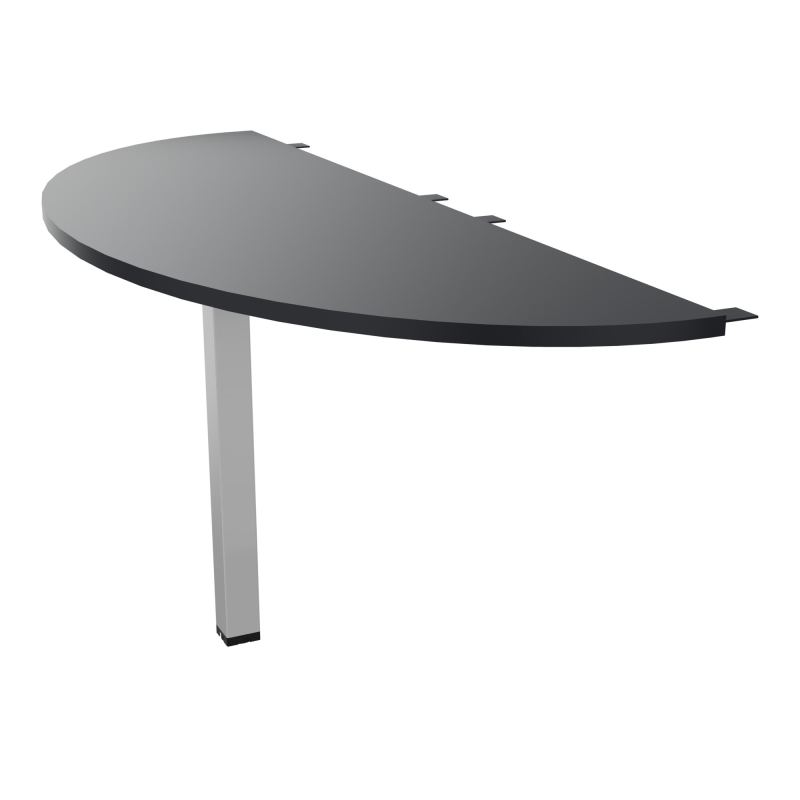 TABLE DEMI-RONDE CONECT L165XP60CM-PLAT EP25MM -PIED CARRE FX   R9 SA