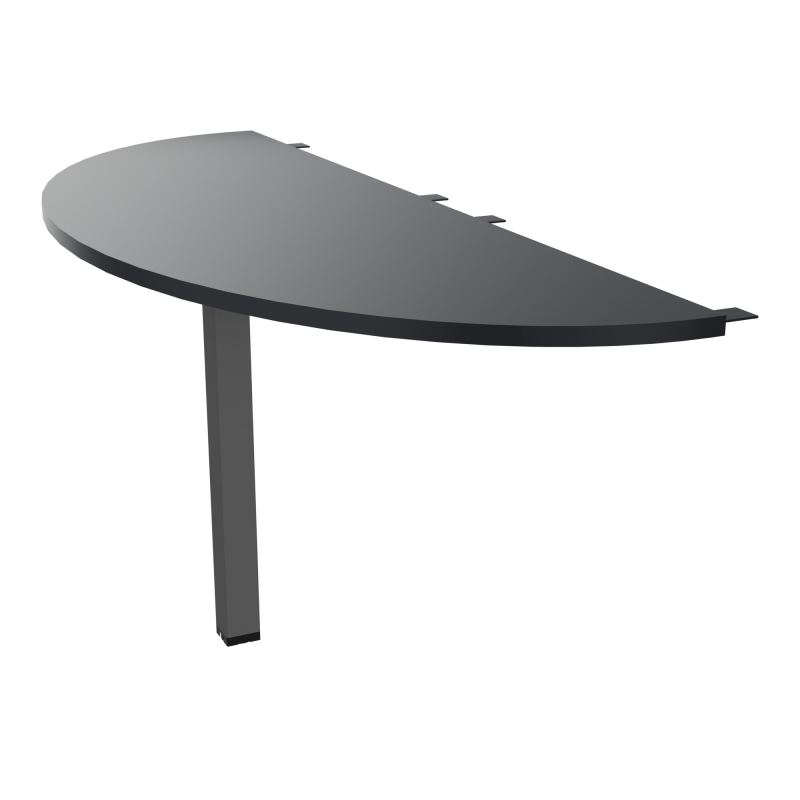 TABLE DEMI-RONDE CONECT L165XP60CM-PLAT EP25MM -PIED CARRE FX   R9 SC