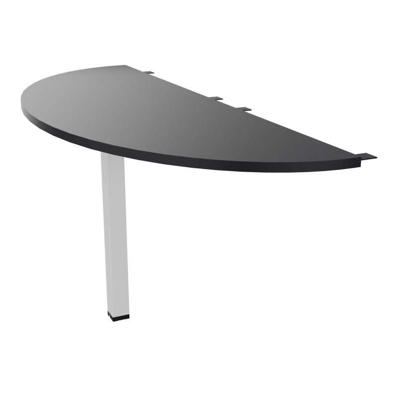 TABLE DEMI-RONDE CONECT L165XP60CM-PLAT EP25MM -PIED CARRE FX   R9 SD