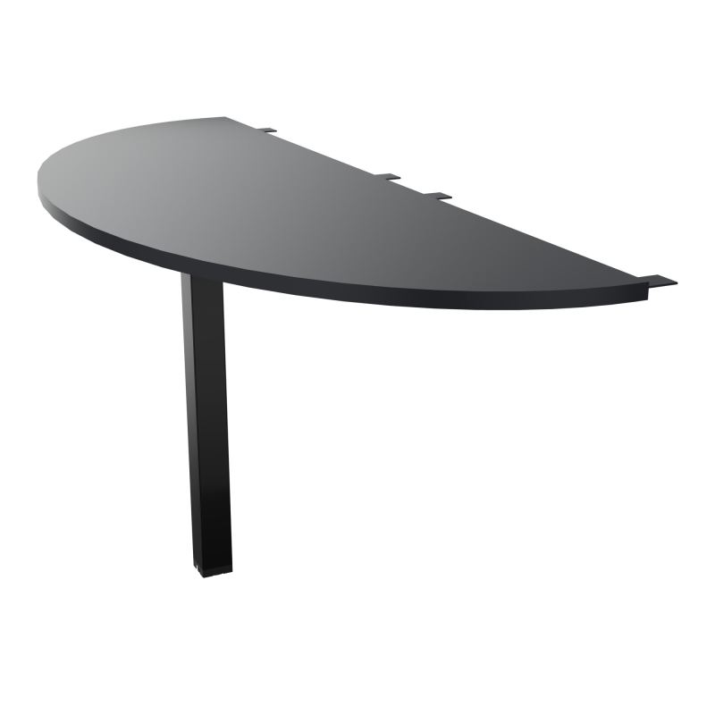 TABLE DEMI-RONDE CONECT L165XP60CM-PLAT EP25MM -PIED CARRE FX   R9 SG