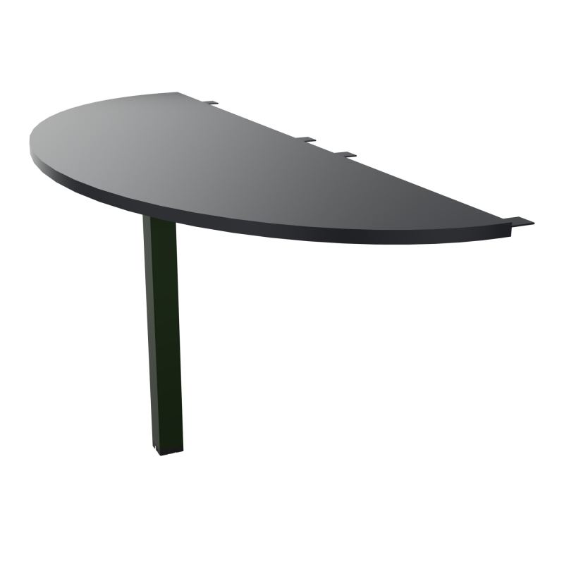 TABLE DEMI-RONDE CONECT L165XP60CM-PLAT EP25MM -PIED CARRE FX   R9 ST