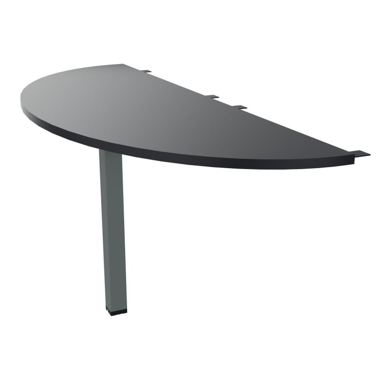 TABLE DEMI-RONDE CONECT L165XP60CM-PLAT EP25MM -PIED CARRE FX   R9 SU