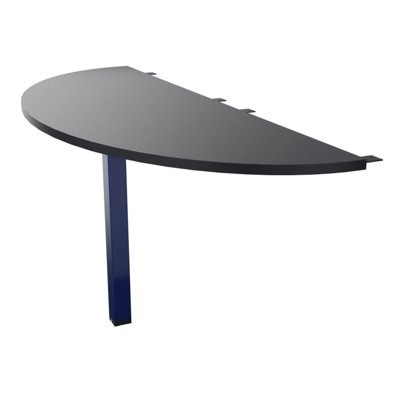 TABLE DEMI-RONDE CONECT L165XP60CM-PLAT EP25MM -PIED CARRE FX   R9 X4
