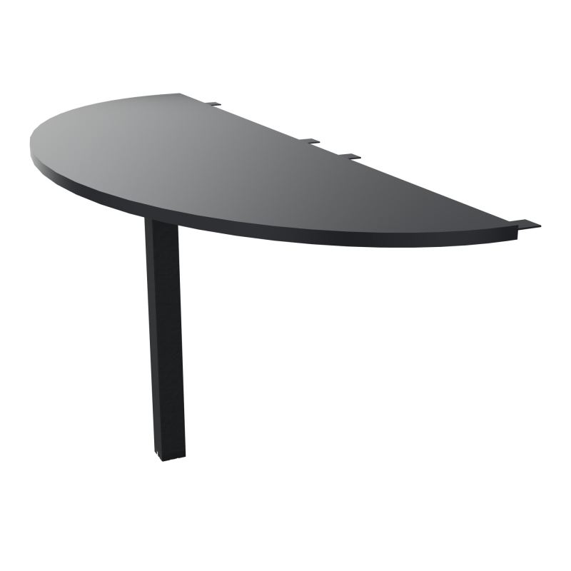 TABLE DEMI-RONDE CONECT L165XP60CM-PLAT EP25MM -PIED CARRE FX   R9 ZP
