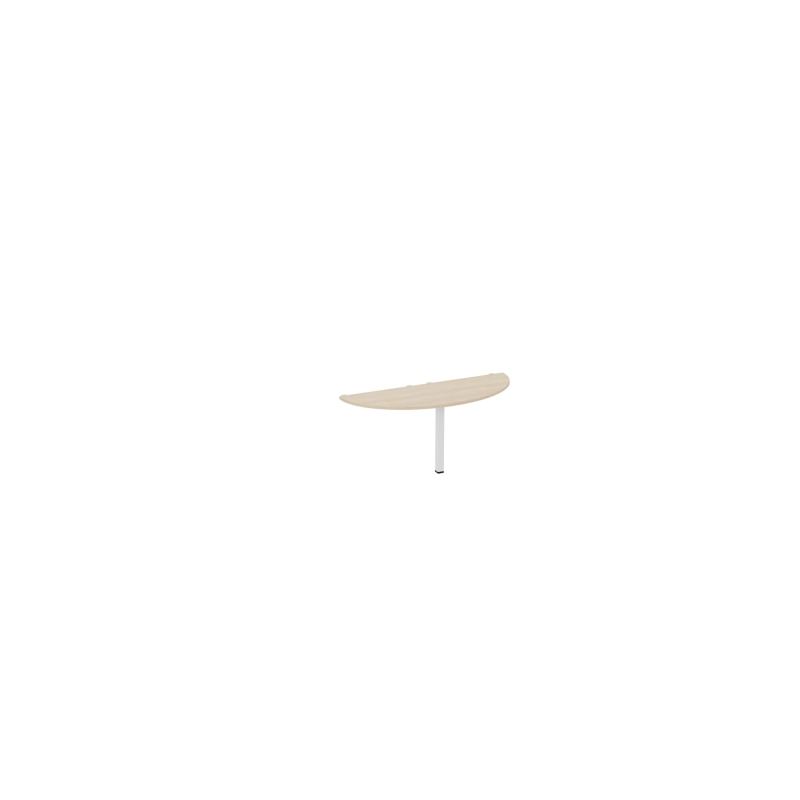 CONECT TABLE DEMI-RONDE L165XP60CM-PLAT EP25MM RZ-PIED CARRE FX SO