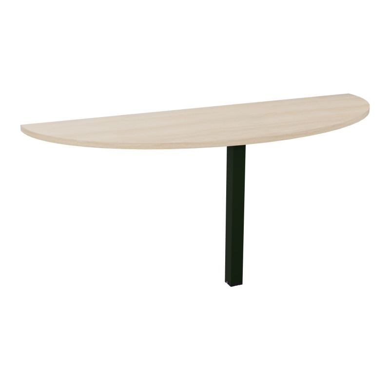 TABLE DEMI-RONDE CONECT L165XP60CM-PLAT EP25MM -PIED CARRE FX RZ ST