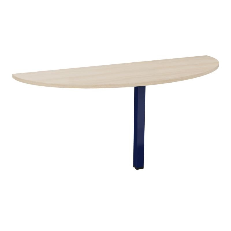 CONECT TABLE DEMI-RONDE L165XP60CM-PLAT EP25MM RZ-PIED CARRE FX X4