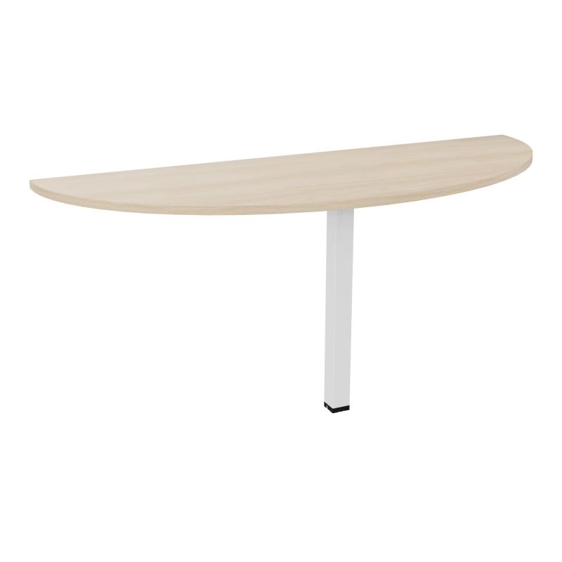 CONECT TABLE DEMI-RONDE L165XP60CM-PLAT EP25MM RZ-PIED CARRE FX ZO
