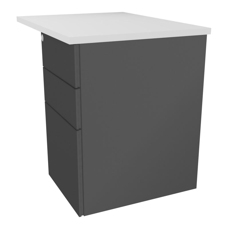 CONECT RETOUR RECT L80XP60CM-PLAT EP25MM MG-SUR CAISSON HB 3 TIROIRS SC