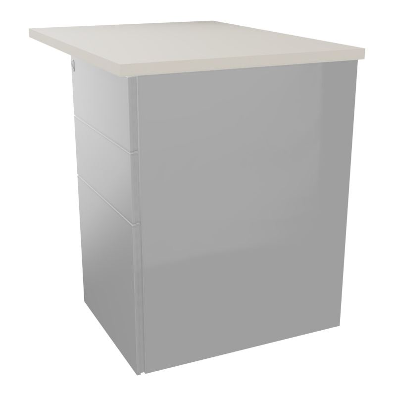 RETOUR RECT CONECT L80XP60CM-PLAT EP25MM -SUR CAISSON HB 3 TIROIRS N5 SA