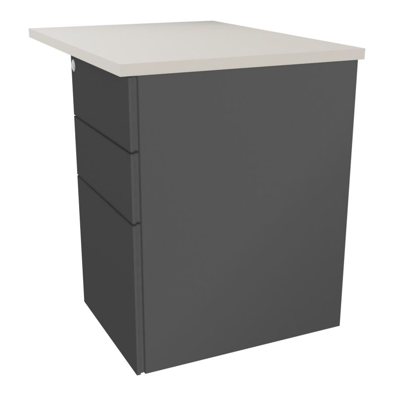 RETOUR RECT CONECT L80XP60CM-PLAT EP25MM -SUR CAISSON HB 3 TIROIRS N5 SC