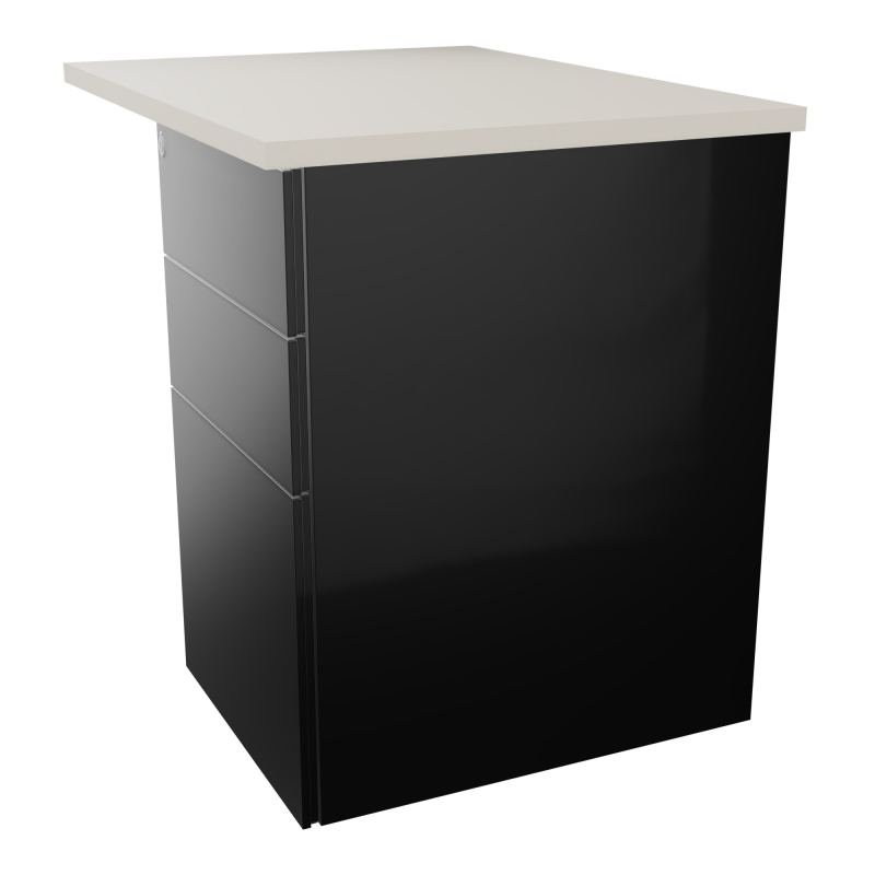 RETOUR RECT CONECT L80XP60CM-PLAT EP25MM -SUR CAISSON HB 3 TIROIRS N5 SG