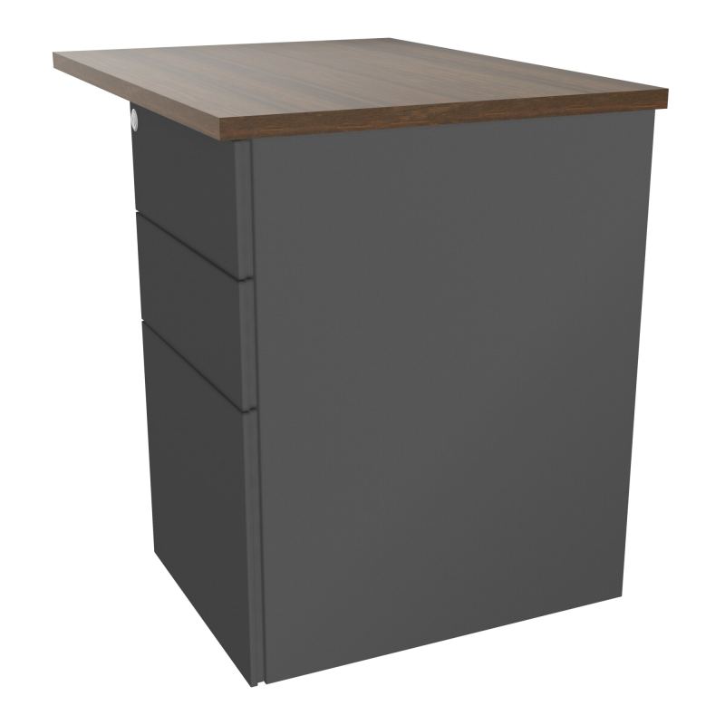 RETOUR RECT CONECT L80XP60CM-PLAT EP25MM -SUR CAISSON HB 3 TIROIRS N6 SC
