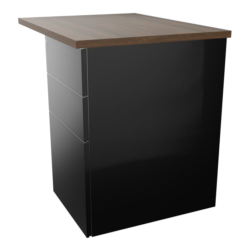 RETOUR RECT CONECT L80XP60CM-PLAT EP25MM -SUR CAISSON HB 3 TIROIRS N6 SG