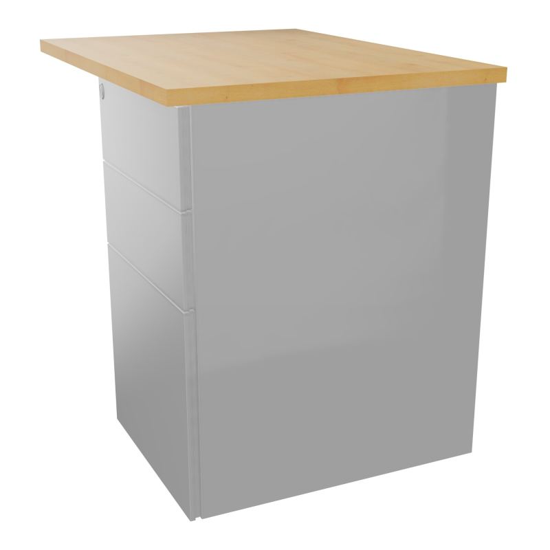 RETOUR RECT CONECT L80XP60CM-PLAT EP25MM -SUR CAISSON HB 3 TIROIRS   R5 SA