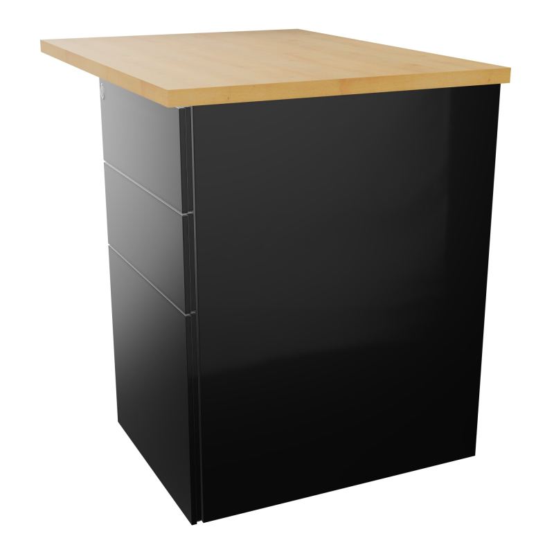 RETOUR RECT CONECT L80XP60CM-PLAT EP25MM -SUR CAISSON HB 3 TIROIRS   R5 SG