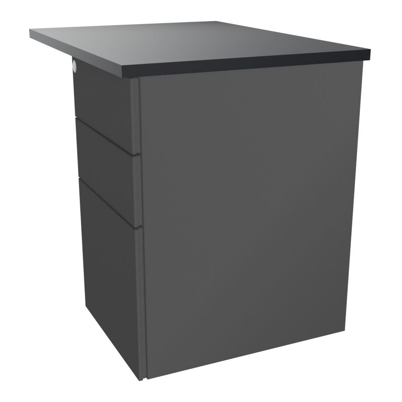 RETOUR RECT CONECT L80XP60CM-PLAT EP25MM -SUR CAISSON HB 3 TIROIRS   R9 SC