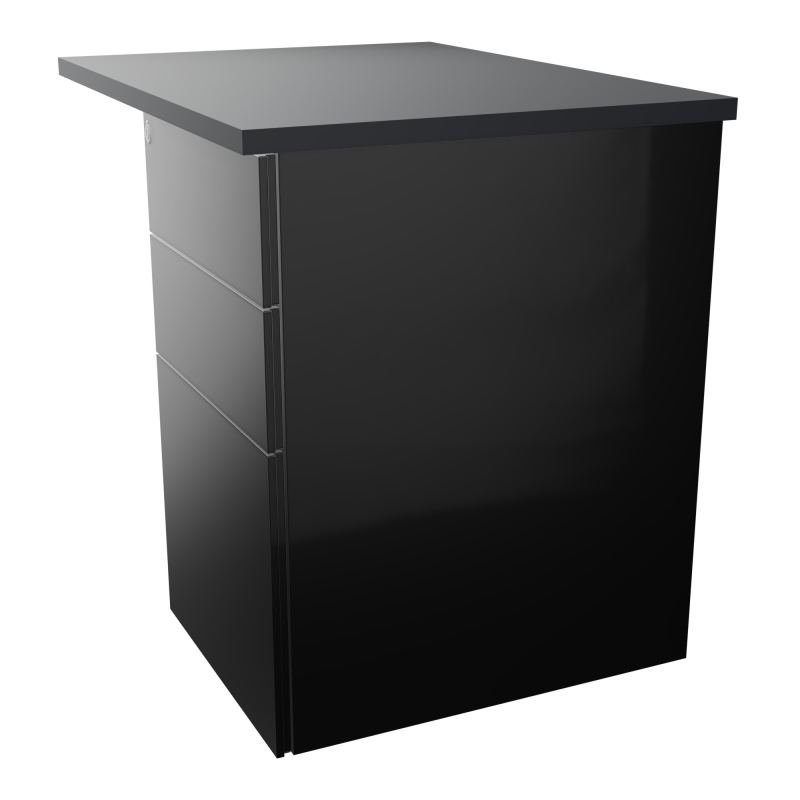RETOUR RECT CONECT L80XP60CM-PLAT EP25MM -SUR CAISSON HB 3 TIROIRS   R9 SG