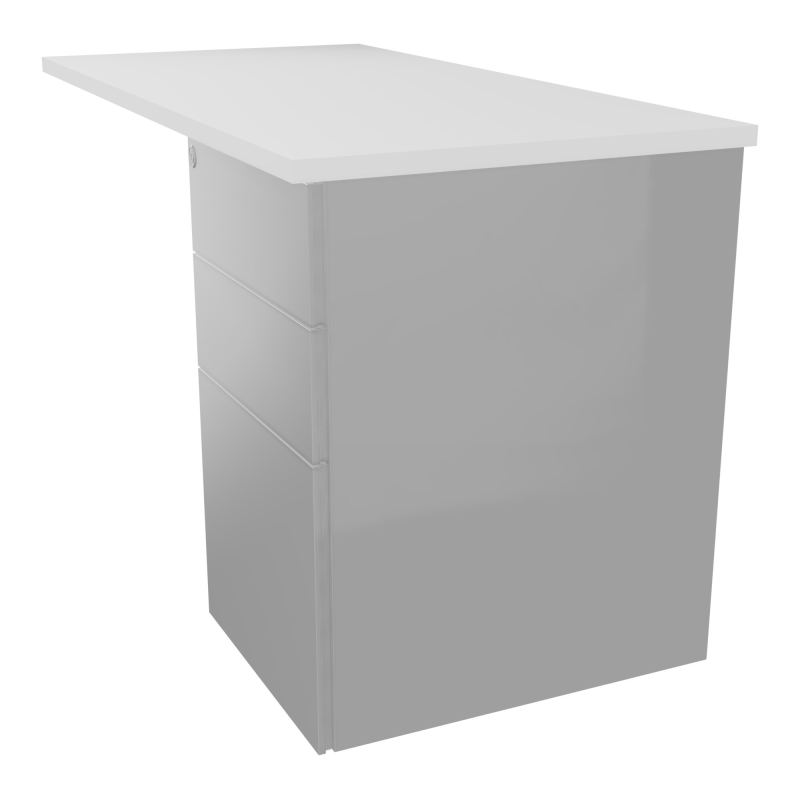 CONECT RETOUR RECT L120XP60CM-PLAT EP25MM MG-SUR CAISSON HB 3 TIROIRS SA