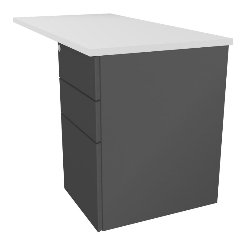 CONECT RETOUR RECT L120XP60CM-PLAT EP25MM MG-SUR CAISSON HB 3 TIROIRS SC