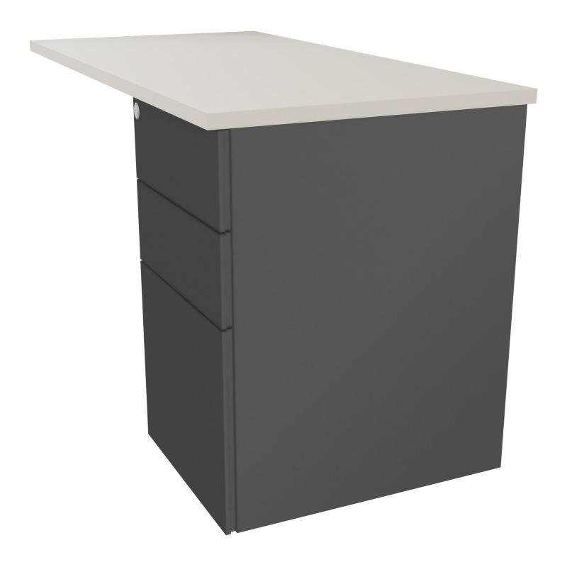 RETOUR RECT CONECT L120XP60CM-PLAT EP25MM -SUR CAISSON HB 3 TIROIRS N5 SC