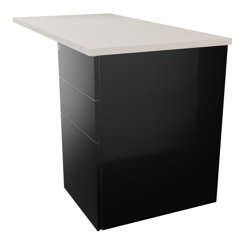 RETOUR RECT CONECT L120XP60CM-PLAT EP25MM -SUR CAISSON HB 3 TIROIRS N5 SG
