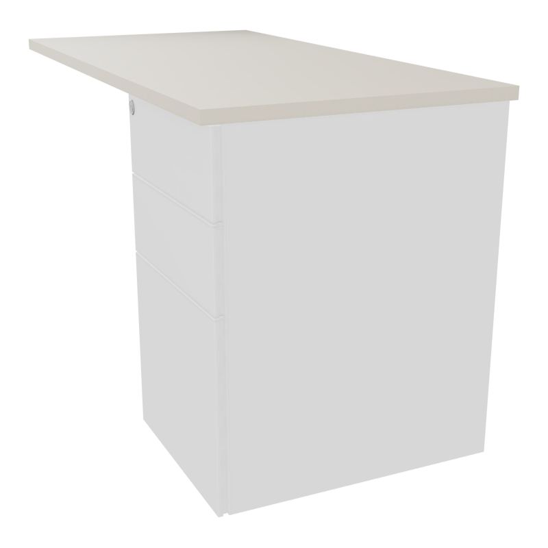 RETOUR RECT CONECT L120XP60CM-PLAT EP25MM -SUR CAISSON HB 3 TIROIRS N5 SO
