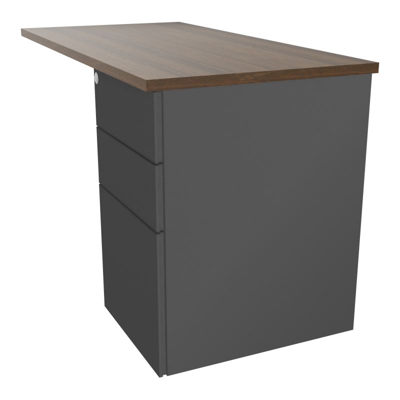 RETOUR RECT CONECT L120XP60CM-PLAT EP25MM -SUR CAISSON HB 3 TIROIRS N6 SC