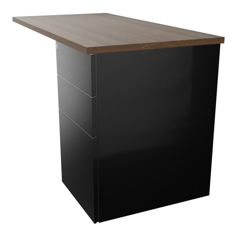RETOUR RECT CONECT L120XP60CM-PLAT EP25MM -SUR CAISSON HB 3 TIROIRS N6 SG