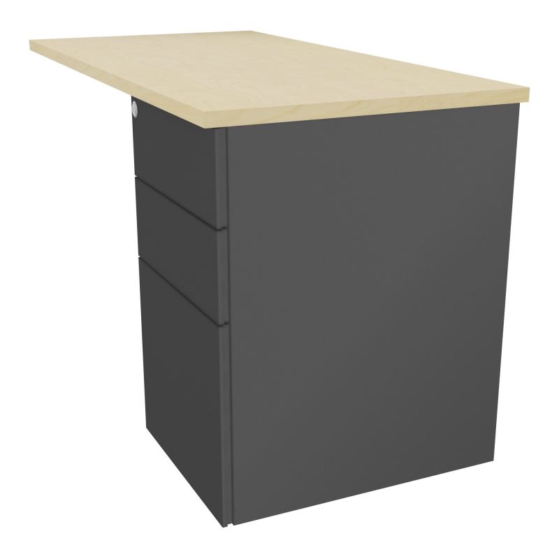 RETOUR RECT CONECT L120XP60CM-PLAT EP25MM -SUR CAISSON HB 3 TIROIRS N8 SC
