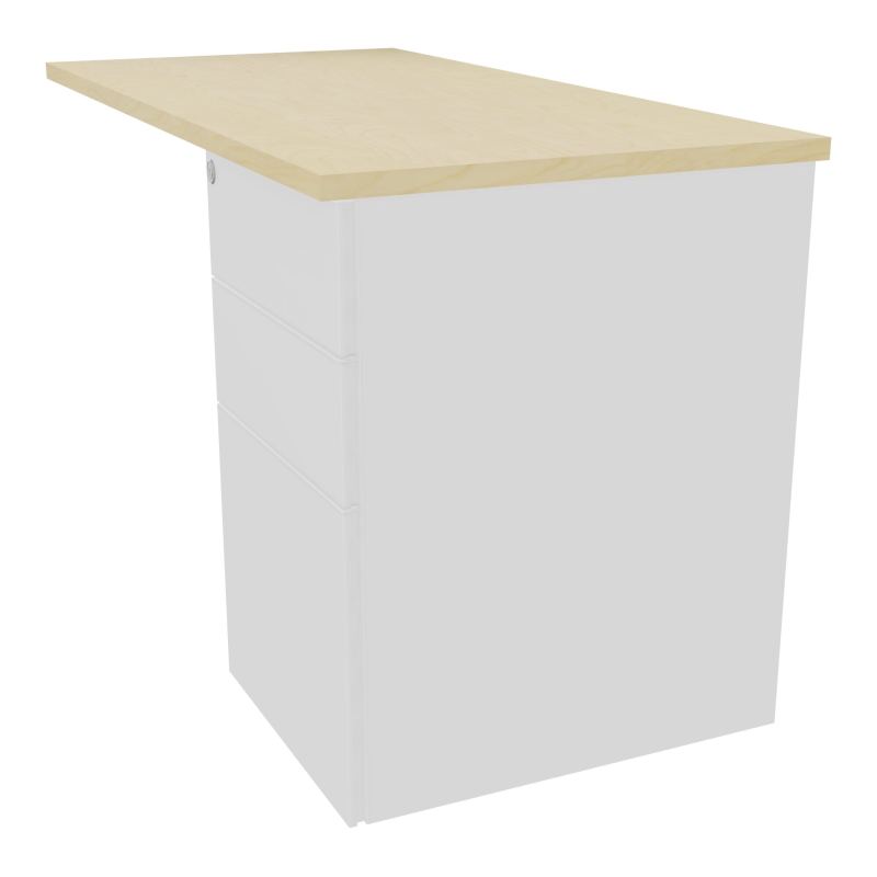 RETOUR RECT CONECT L120XP60CM-PLAT EP25MM -SUR CAISSON HB 3 TIROIRS N8 SO