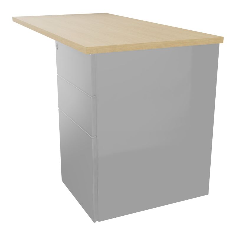 RETOUR RECT CONECT L120XP60CM-PLAT EP25MM -SUR CAISSON HB 3 TIROIRS   R1 SA
