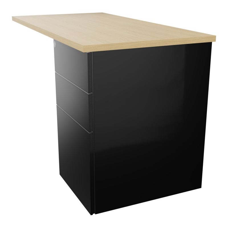 RETOUR RECT CONECT L120XP60CM-PLAT EP25MM -SUR CAISSON HB 3 TIROIRS   R1 SG