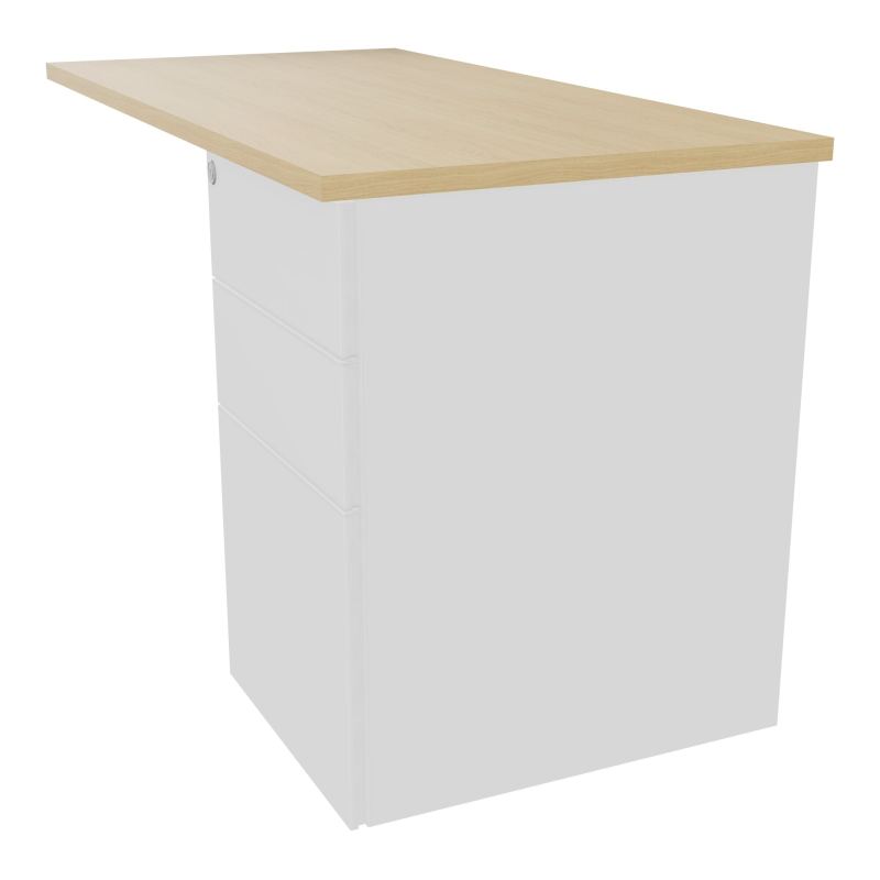 RETOUR RECT CONECT L120XP60CM-PLAT EP25MM -SUR CAISSON HB 3 TIROIRS   R1 SO