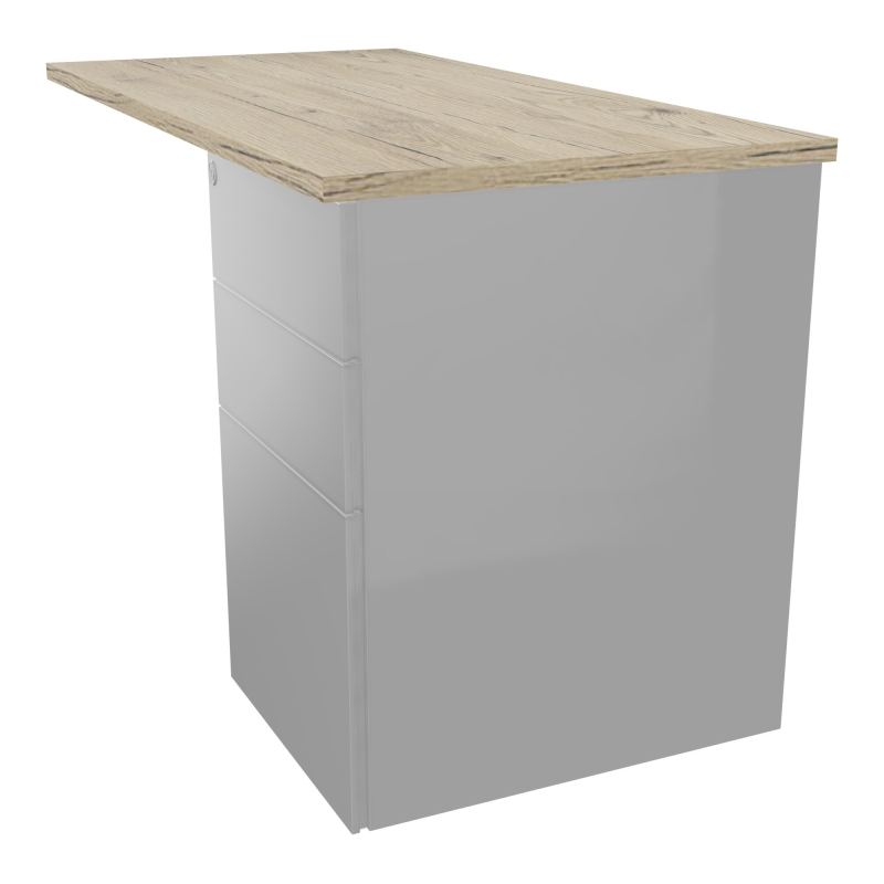 CONECT RETOUR RECT L120XP60CM-PLAT EP25MM R3-SUR CAISSON HB 3 TIROIRS SA