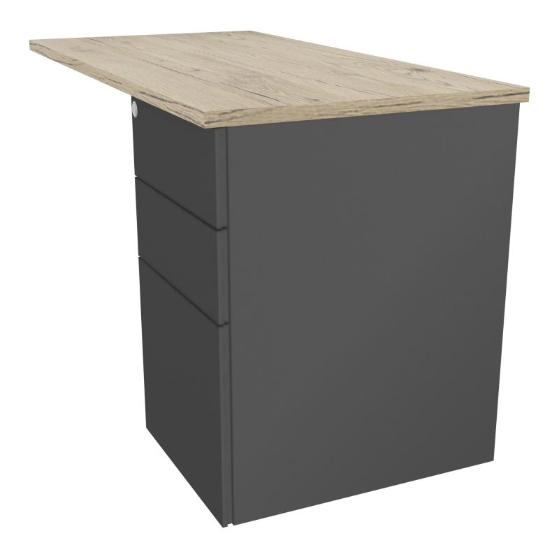 CONECT RETOUR RECT L120XP60CM-PLAT EP25MM R3-SUR CAISSON HB 3 TIROIRS SC