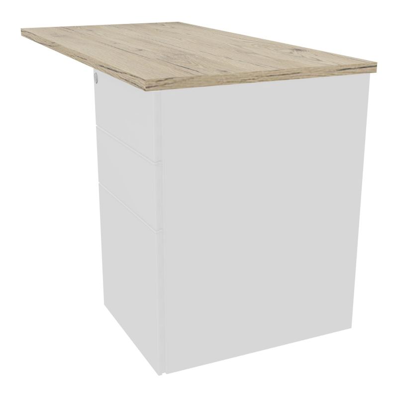CONECT RETOUR RECT L120XP60CM-PLAT EP25MM R3-SUR CAISSON HB 3 TIROIRS SO