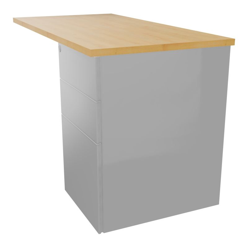 RETOUR RECT CONECT L120XP60CM-PLAT EP25MM -SUR CAISSON HB 3 TIROIRS   R5 SA