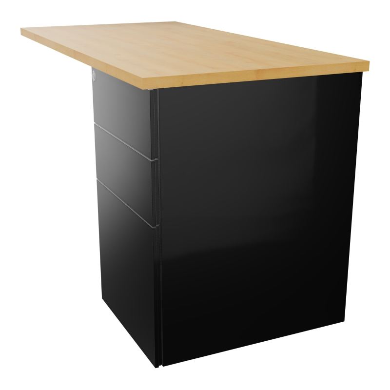 RETOUR RECT CONECT L120XP60CM-PLAT EP25MM -SUR CAISSON HB 3 TIROIRS   R5 SG