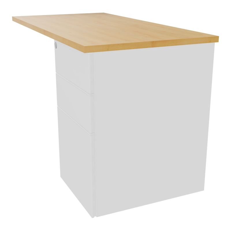RETOUR RECT CONECT L120XP60CM-PLAT EP25MM -SUR CAISSON HB 3 TIROIRS   R5 SO