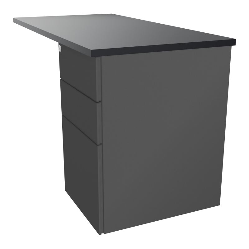 RETOUR RECT CONECT L120XP60CM-PLAT EP25MM -SUR CAISSON HB 3 TIROIRS   R9 SC