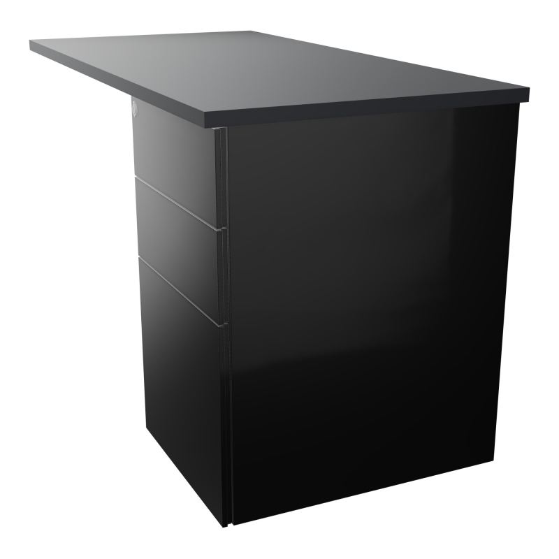 RETOUR RECT CONECT L120XP60CM-PLAT EP25MM -SUR CAISSON HB 3 TIROIRS   R9 SG