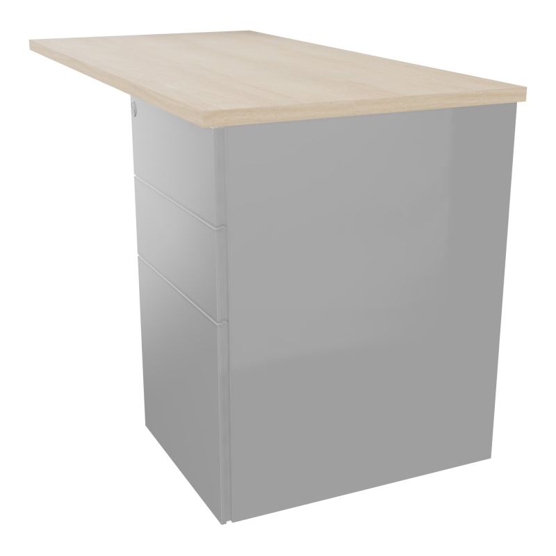 CONECT RET RECT L120XP60CM-PLAT EP25MM RZ-SUR CAISSON HB 3 TIROIRS SA
